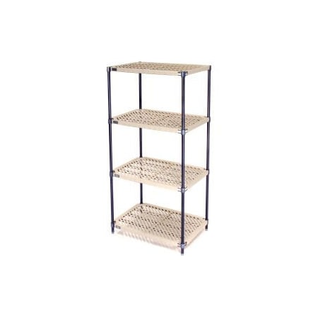 Nexel   , Nexelite Reg  , 4 Tier, Vented Plastic Mat Shelving Unit, 42W X 24D X 54H